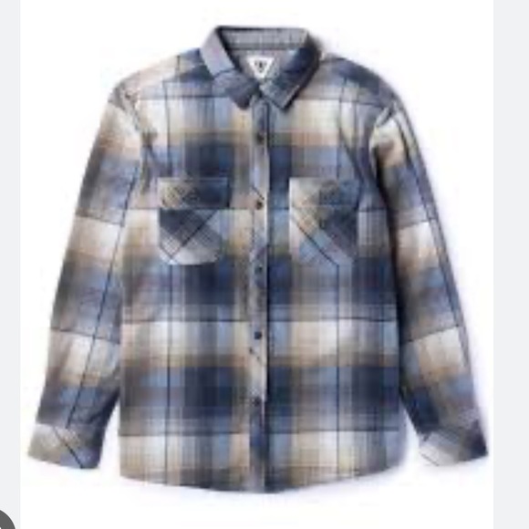 scene & heard Other - Plaid Kids Shirt - Blue and cream size 8